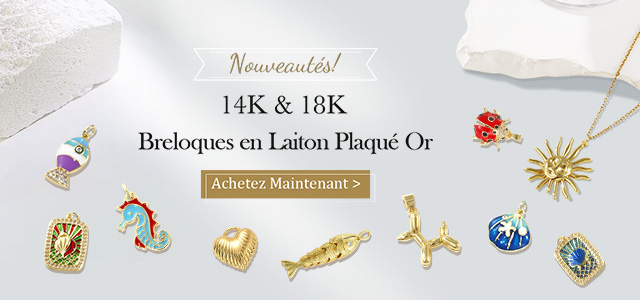 Pendentifs en Laiton Plaqué Or 14K & 18K