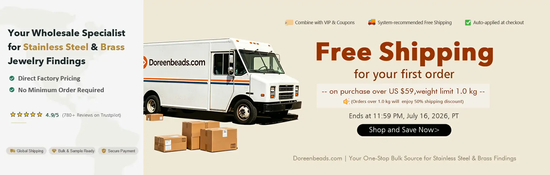 Free Shipping for 1st Order