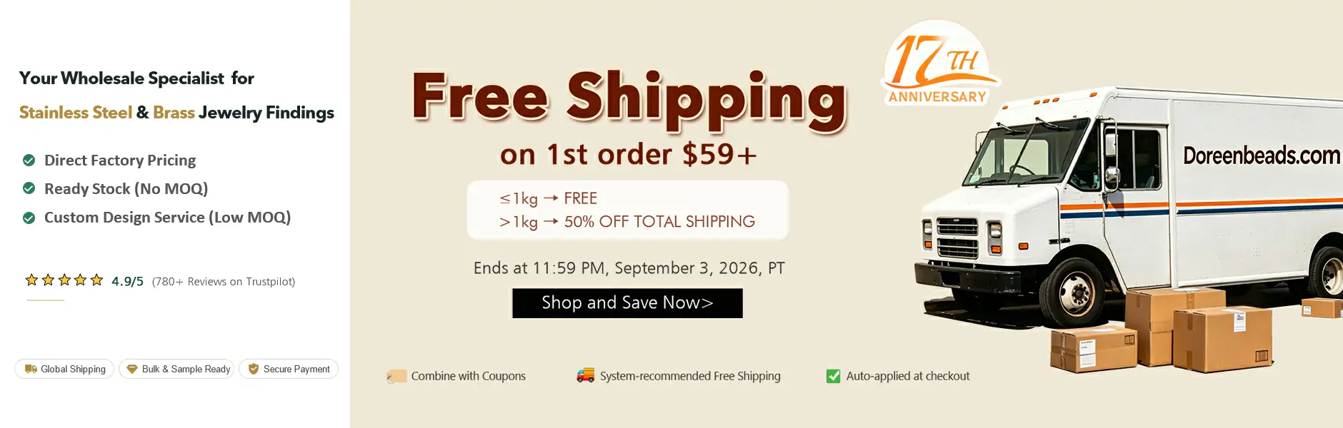 Free Shipping for 1st Order