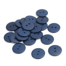 Bouton de Couture en Résine 2 Trous Rond Bleu Foncé 23mm Dia, 100 Pcs
