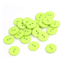 Bouton de Couture en Résine 2 Trous Rond Vert 15mm Dia, 200 Pcs