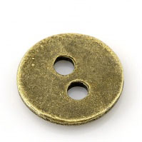 Bouton de Couture en Alliage de Zinc 2 Trous Rond Bronze Antique 11mm Dia, 100 PCs