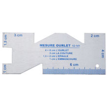 Règle en Alliage d'Aluminium Bleu Polygone Pour Mesurer l'épaisseur 10cm x 4cm, 1 Poignée