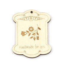 Pendentifs en Bois Irrégulier Jaune Clair Fleurs Message