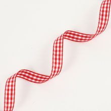Rubans en Polyester Rouge Carreau 1cm, 1 Rouleau (Env. 45 M/Rouleau)