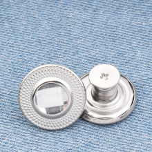Bouton de Jean Bouton-Pression Amovible en Alliage de Zinc Rond Argent Mat 17mm Dia, 2 Pcs