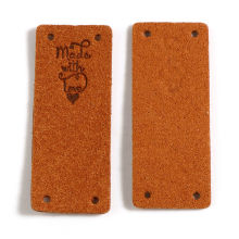Étiquettes en Microfibre Rectangle Brun Cœur 