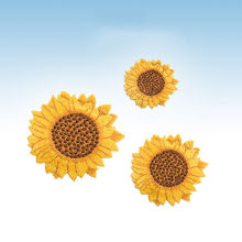 Patchs (Dos Avec Colle) DIY Scrapbooking Artisanat en Polyester Broderie Jaune Tournesol 1 Pièce