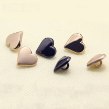 Bouton de Haute Couture en Alliage 1 Trou Multicolore Cœur 11mm x 11mm, 10 Pcs