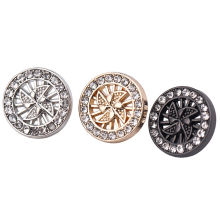 Boutons en Alliage Moulin à Vent TransparentStrass 11mm Dia, 10 Pcs