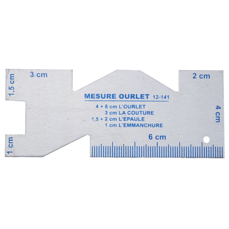 Règle en Alliage d'Aluminium Bleu Polygone Pour Mesurer l'épaisseur 10cm x 4cm, 1 Poignée