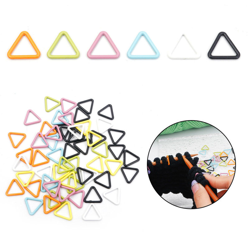 Marqueur de Maille en Alliage de Zinc Triangle Multicolore Laqué 13mm x 12mm, 1 Paquet