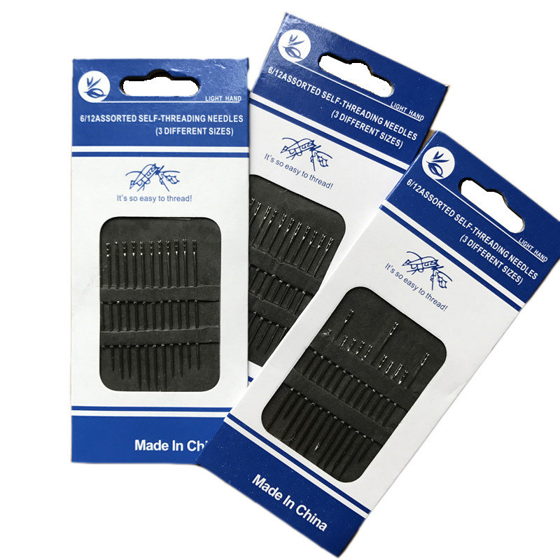 Argent - Aiguilles aveugles Queue d'or Facile à parcourir du côté Outil de broderie à coudre à la main Aiguilles à coudre bricolage (12 Pcs / paquet) 5 paquets