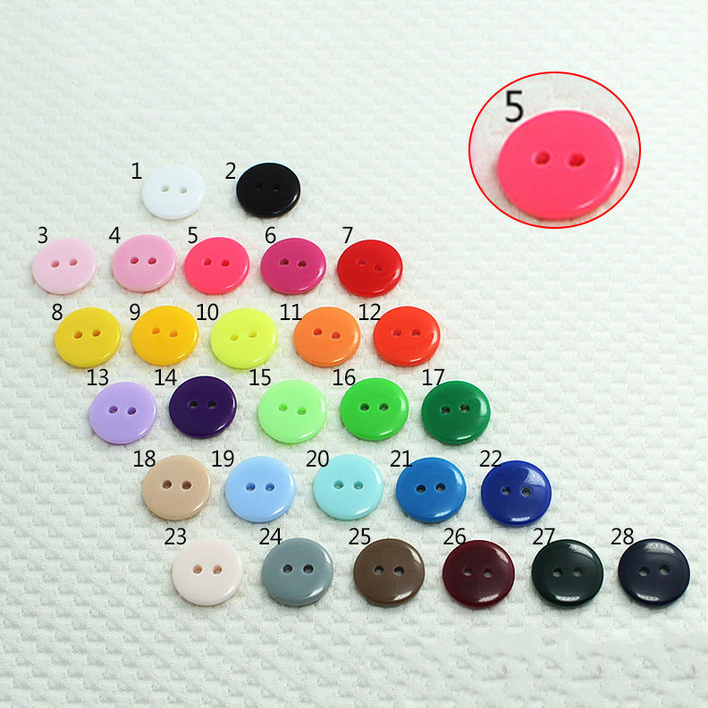 Bouton de Couture en Résine 2 Trous Rond Rose 12.5mm Dia, 100 Pcs