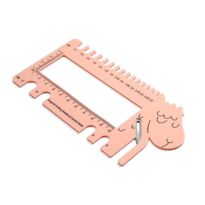 Règle en Plastique Outil à Tricoter Chèvre Orange Clair 16cm x 7.6cm, 1 Pièce