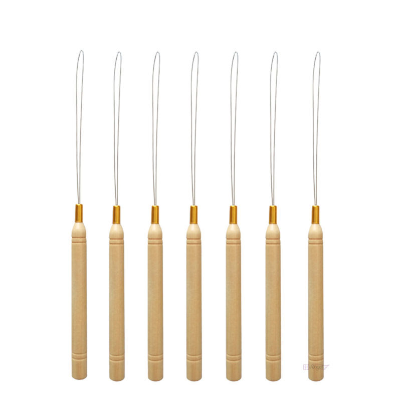 Outiles de Perruques en Bois de Cyprès Argent Mat Couleur Naturelle 21cm, 1 Pièce