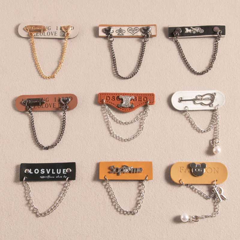 Étiquette pour Vêtements en PU Chaîne Multicolore 10 Pcs