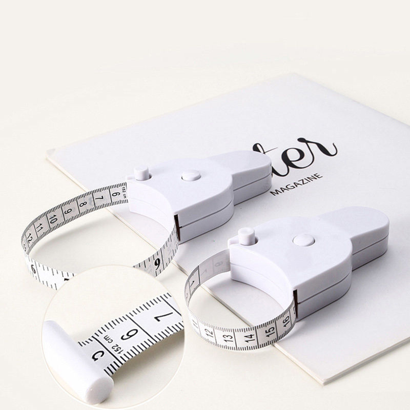 Outil de Mesure de Ruban Couture Règle de Mesure Portable en ABS Blanc 8.3cm x 5.6cm, 1 Pièce