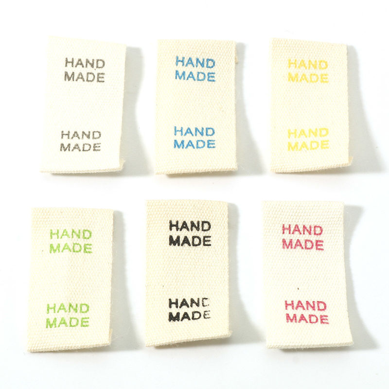 Cotton Label Tags Rectangle Multicolor 