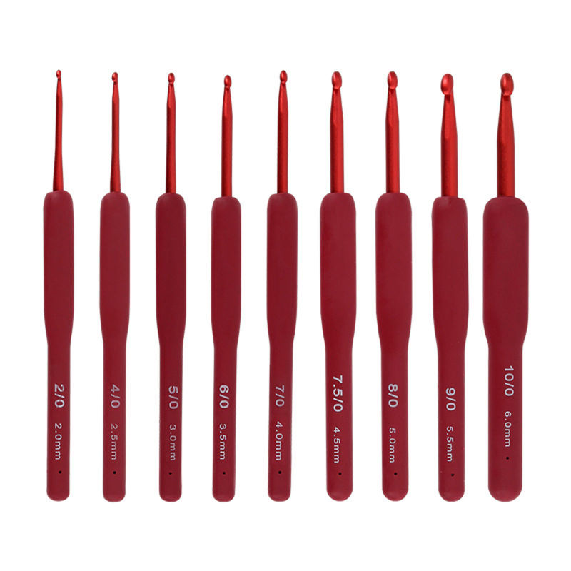 Aluminum & Plastic Aluminum Crochet Hooks Needles Red 14cm(5 4/8