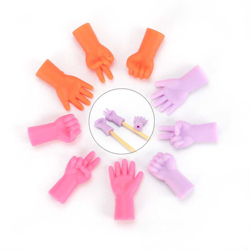 Accessoires d'Aiguille à Tricoter Aiguille de Pull Antidérapante en Plastique Main Fuchsia 3.5cm - 2.7cm, 1 Paquet ( 6PCs/Kit)
